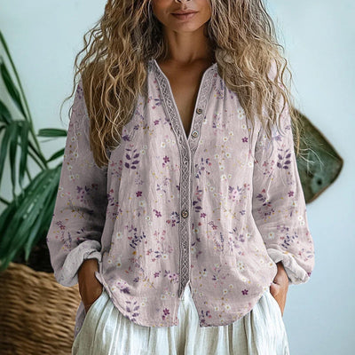 Millie™ | Vintage Leaf Print Blouse